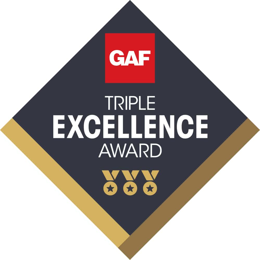 GAF President’s Club Represents the Top 1% and Best Roofing Companies in the Country 3 Triple-Excellence-Award